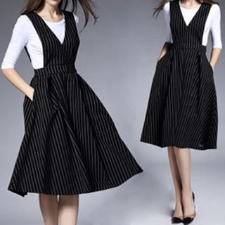 Tal.lu.lah Set: Long-Sleeve T-Shirt + Sleeveless Striped Dress