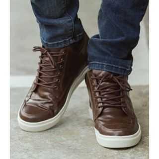 ABOKI Faux-Leather High-Top Sneakers