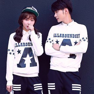 Azure Couple Lettering Pullover