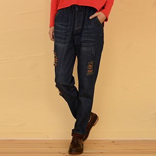 Moriville Distressed Straight Fit Jeans