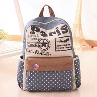 Canvas Love Print Canvas Laptop Backpack