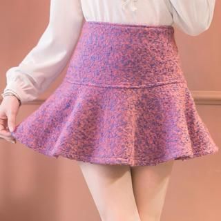 Tokyo Fashion Ruffle-Hem Tweed Skirt