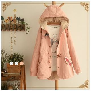 Angel Love Embroidered Hooded Parka