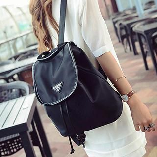 Youme Drawstring Flap Canvas Backpack