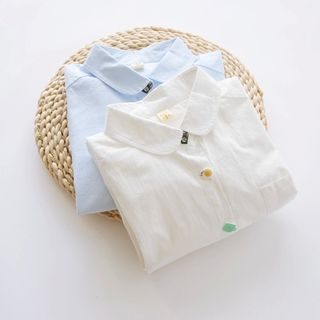 Bonbon Long-Sleeve Button Accent Shirt