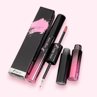 Gege Bear - Dual-Headed Lip Gloss - 6 Colors #06 Milky Oolong - 1.8G + 1.8Ml