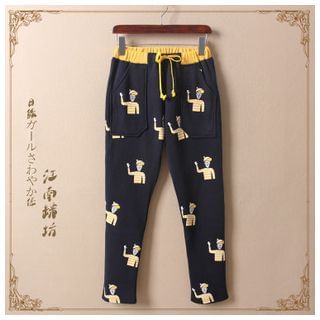 Kirito Print Drawstring Pants