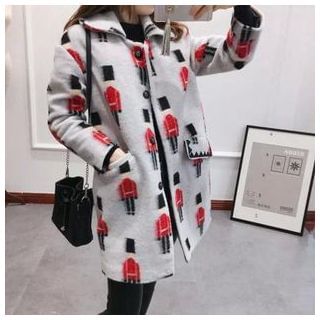 TOJI Printed Snap-Button Coat