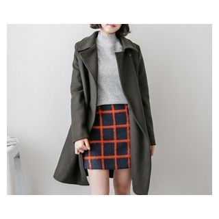 demavie Double-Breasted Wool Blend Coat