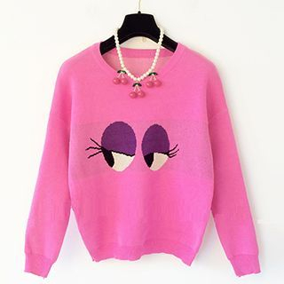 Cotton Candy Eyes Print Sweater
