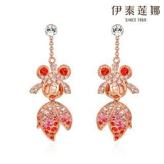 Italina Swarovski Elements Crystal Goldfish Drop Earrings