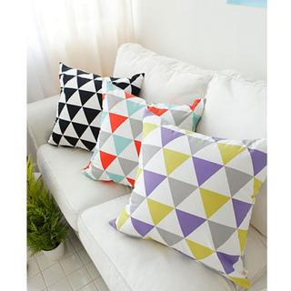 iswas Color-Block Patterned Cushion Cover