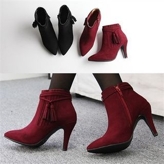 Reneve Stiletto-Heel Tasseled Ankle Boots
