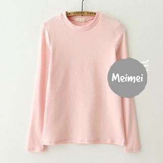 Meimei Long-Sleeve Plain T-Shirt