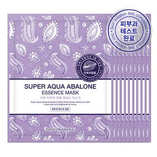 TOSOWOONG Super Aqua Abalone Essence Mask 10pc 10sheets