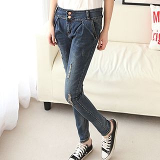 Hazie Distressed Slim-Fit Jeans