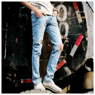 Danjieshi Cutout Slim-Fit Jeans