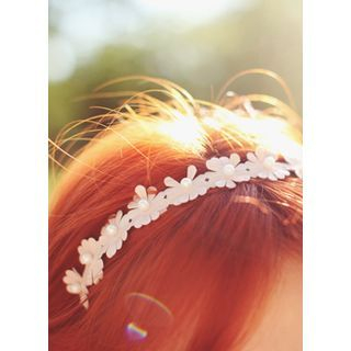 kitsch island Flower-Appliqu  Beaded Head Band