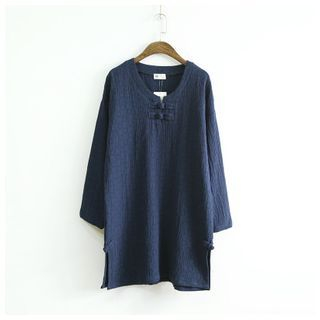 Ranche Chinese Knot Button Long-Sleeve Top