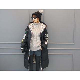 DANI LOVE Appliqu  Lettering Padded Coat