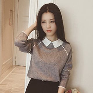 lilygirl Collared Knit Top