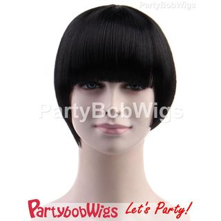 Party Wigs PartyBobWigs - Party Short Bob Wig - Black Black - One Size