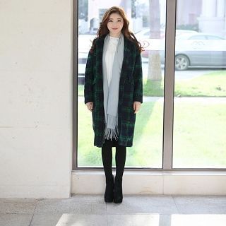 XINLAN Plaid Tweed Coat