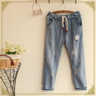 Fairyland Drawcord Distressed Jeans