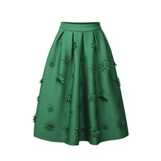 Flore Flower Applique A-Line Skirt