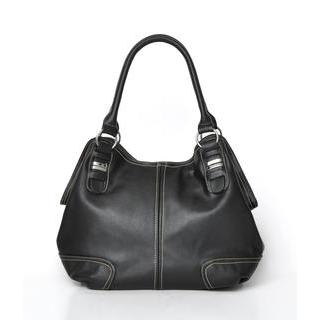yeswalker Contrast Stitching Shoulder Bag Black - One Size