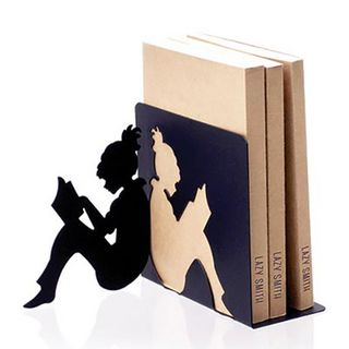 LIFE STORY Book End - Reading Girl Black - One Size
