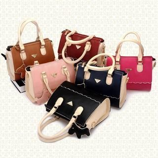 BeiBaoBao Contrast-Color Horse-Accent Tote