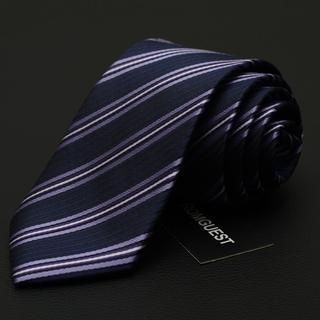 Romguest Striped Neck Tie Purple - One Size