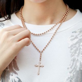 LoveGem Rhinestone Cross Necklace