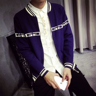 LC Homme Patterned Zip Knit Jacket