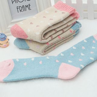 Olgo Heart-Print Socks