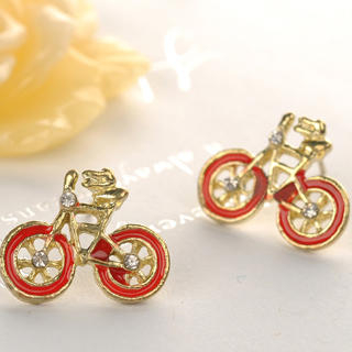 Fit-to-Kill Bicycle Earrings  Red - One Size