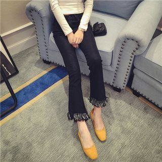 MayFair Fringed Boot-Cut Jeans