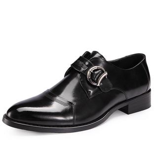 SHEN GAO Genuine Leather Buckled Loafers