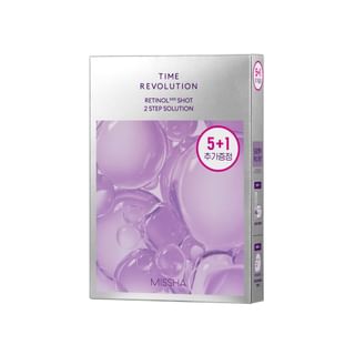 Missha - Time Revolution Retinol 1000 Shot 2 Step Solution Mask Set 6 Pcs