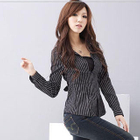 Inset Top V-Neck Stripe Shirt от YesStyle.com INT Inset Top V-Neck Stripe Shirt от YesStyle.com INT