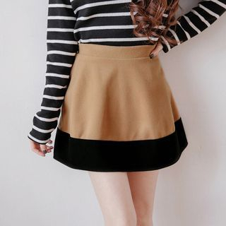 Tokyo Fashion Color Block A-Line Skirt