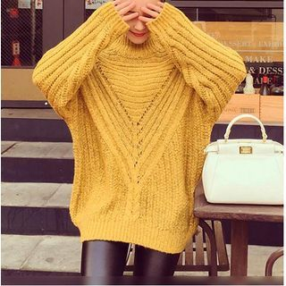 Sienne Mock-Neck Long Sweater