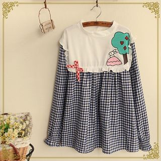 Fairyland Embroidered Check Blouse
