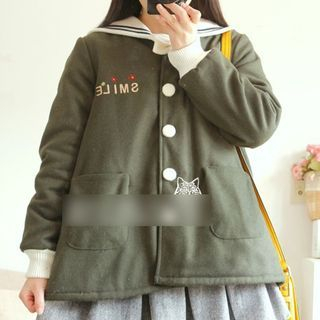 Blu Pixie Sailor Collar Woolen Jacket