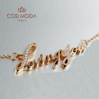 COSI MODA Steel Necklace with Cubic Zirconia One Size