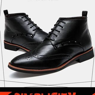 Preppy Boys Studded Wing-Tip Lace-Up Shoes
