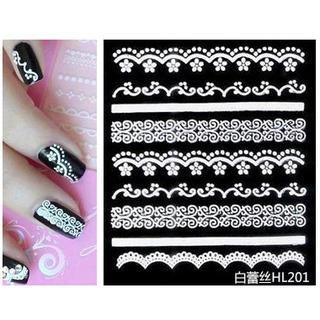 Benlyz Nail Art Sticker (Lace Pattern) (HL201) 1 sheet
