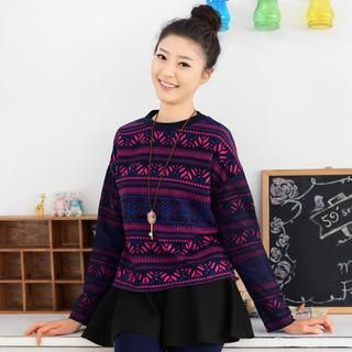 59 Seconds Long-Sleeve Pattern Top
