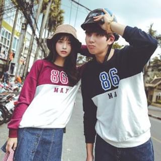 Simpair Couples Stitching Color Mixed Sweater